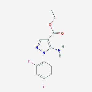 molecular formula C12H11F2N3O2 B141883 ethyl 5-amino-1-(2,4-difluorophenyl)-1H-pyrazole-4-carboxylate CAS No. 138907-72-9