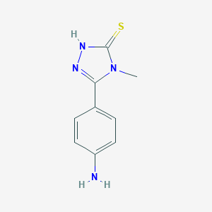molecular formula C9H10N4S B141884 5-(4-Amino-phenyl)-4-methyl-4H-[1,2,4]triazole-3-thiol CAS No. 149622-77-5