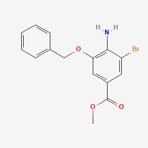 molecular formula C15H14BrNO3 B1418848 Methyl 4-amino-3-(benzyloxy)-5-bromobenzoate CAS No. 881909-58-6