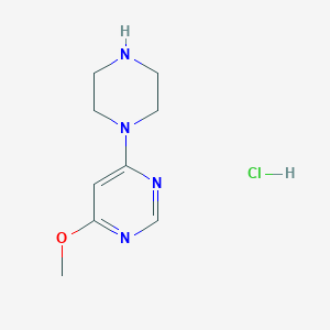 molecular formula C9H15ClN4O B1418849 4-Methoxy-6-(piperazin-1-yl)pyrimidine hydrochloride CAS No. 879215-72-2