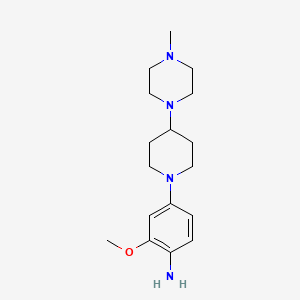 molecular formula C17H28N4O B1418857 2-Methoxy-4-(4-(4-methylpiperazin-1-yl)piperidin-1-yl)aniline CAS No. 761440-75-9