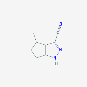 molecular formula C8H9N3 B14188613 4-Methyl-1,4,5,6-tetrahydrocyclopenta[C]pyrazole-3-carbonitrile 