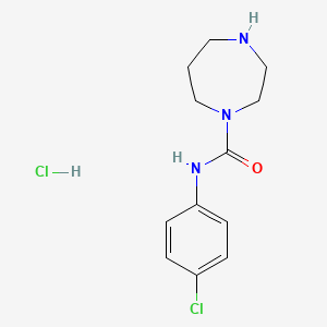 molecular formula C12H17Cl2N3O B1418866 N-(4-chlorophenyl)-1,4-diazepane-1-carboxamide hydrochloride CAS No. 1197685-68-9