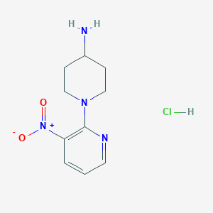 molecular formula C10H15ClN4O2 B1418867 1-(3-Nitropyridin-2-yl)piperidin-4-amine hydrochloride CAS No. 848498-92-0