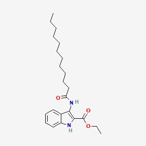molecular formula C23H34N2O3 B14188686 Ethyl 3-(dodecanoylamino)-1H-indole-2-carboxylate CAS No. 872593-18-5