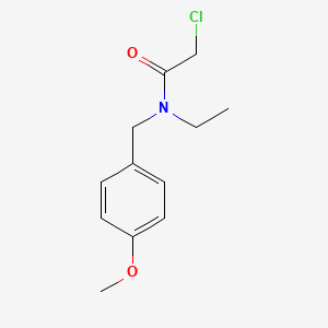 molecular formula C12H16ClNO2 B1418876 2-chloro-N-ethyl-N-[(4-methoxyphenyl)methyl]acetamide CAS No. 1183471-71-7