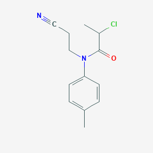 molecular formula C13H15ClN2O B1418888 2-chloro-N-(2-cyanoethyl)-N-(4-methylphenyl)propanamide CAS No. 1210020-81-7