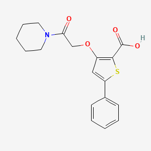 molecular formula C18H19NO4S B1418890 3-[2-Oxo-2-(piperidin-1-yl)ethoxy]-5-phenylthiophene-2-carboxylic acid CAS No. 1181458-89-8