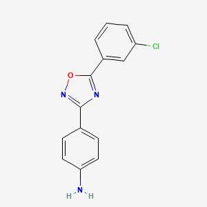 molecular formula C14H10ClN3O B1418901 4-[5-(3-Chlorophenyl)-1,2,4-oxadiazol-3-yl]aniline CAS No. 1156397-94-2
