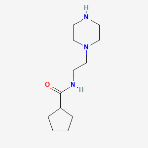molecular formula C12H23N3O B1418911 N-[2-(piperazin-1-yl)ethyl]cyclopentanecarboxamide CAS No. 1153542-12-1