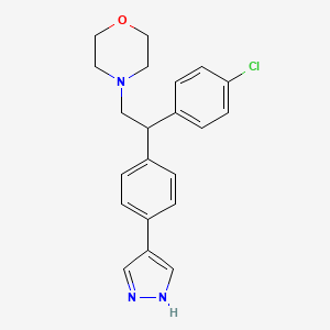 molecular formula C21H22ClN3O B14189121 Morpholine, 4-[2-(4-chlorophenyl)-2-[4-(1H-pyrazol-4-yl)phenyl]ethyl]- CAS No. 857531-11-4