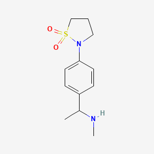 molecular formula C12H18N2O2S B1418921 2-{4-[1-(甲基氨基)乙基]苯基}-1,2-噻唑烷-1,1-二酮 CAS No. 1155097-10-1