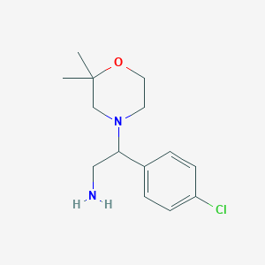 molecular formula C14H21ClN2O B1418928 2-(4-Chlorophenyl)-2-(2,2-dimethylmorpholin-4-yl)ethan-1-amine CAS No. 1156090-71-9