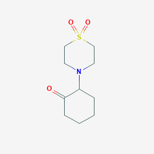 molecular formula C10H17NO3S B1418934 4-(2-氧代环己基)-1lambda6-硫代吗啉-1,1-二酮 CAS No. 1157825-57-4