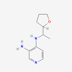 molecular formula C11H17N3O B1418935 4-N-[1-(氧杂环-2-基)乙基]吡啶-3,4-二胺 CAS No. 1153405-52-7