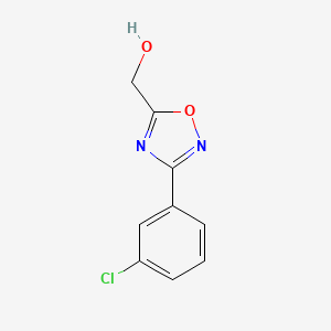 molecular formula C9H7ClN2O2 B1418944 [3-(3-Chlorophenyl)-1,2,4-oxadiazol-5-yl]methanol CAS No. 1153452-00-6