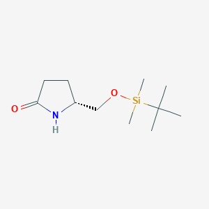 molecular formula C11H23NO2Si B141895 (R)-5-(((tert-Butyldimethylsilyl)oxy)methyl)pyrrolidin-2-one CAS No. 128899-30-9
