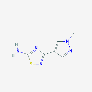 molecular formula C6H7N5S B1418950 3-(1-methyl-1H-pyrazol-4-yl)-1,2,4-thiadiazol-5-amine CAS No. 1153983-46-0