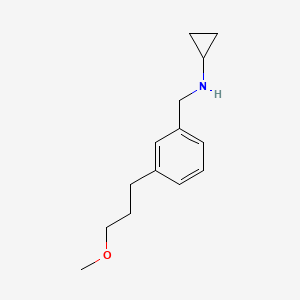 molecular formula C14H21NO B14189623 N-{[3-(3-Methoxypropyl)phenyl]methyl}cyclopropanamine CAS No. 921630-21-9