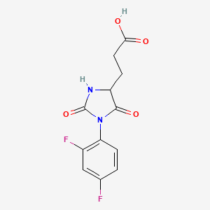 molecular formula C12H10F2N2O4 B1418963 3-[1-(2,4-Difluorophenyl)-2,5-dioxoimidazolidin-4-yl]propanoic acid CAS No. 1191107-64-8