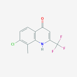 molecular formula C11H7ClF3NO B1418966 7-Chloro-8-methyl-2-(trifluoromethyl)quinolin-4-ol CAS No. 59108-10-0