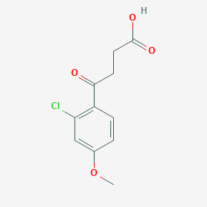 molecular formula C11H11ClO4 B1418970 4-(2-Chloro-4-methoxyphenyl)-4-oxobutanoic acid CAS No. 15572-03-9