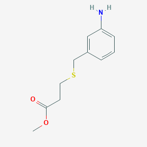 molecular formula C11H15NO2S B1418983 Methyl 3-{[(3-aminophenyl)methyl]sulfanyl}propanoate CAS No. 1156699-01-2