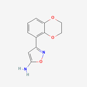 molecular formula C11H10N2O3 B1418987 3-(2,3-Dihydro-1,4-benzodioxin-5-yl)-1,2-oxazol-5-amine CAS No. 1156753-33-1