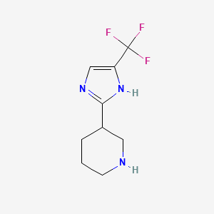 molecular formula C9H12F3N3 B1418991 3-[5-(trifluoromethyl)-1H-imidazol-2-yl]piperidine CAS No. 1153265-18-9