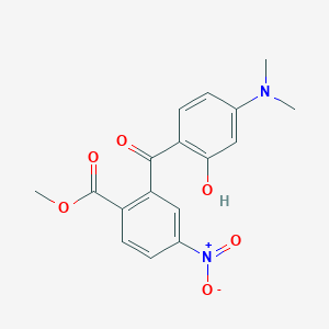 molecular formula C17H16N2O6 B014190 4-Dimethylamino-2-hydroxy-2'-methoxycarbonyl-5'-nitrobenzophenone CAS No. 159435-02-6