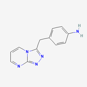 B1419004 4-{[1,2,4]Triazolo[4,3-a]pyrimidin-3-ylmethyl}aniline CAS No. 1156664-91-3