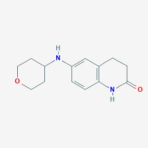 molecular formula C14H18N2O2 B1419005 6-[(Oxan-4-yl)amino]-1,2,3,4-tetrahydroquinolin-2-one CAS No. 1157411-22-7