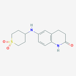 molecular formula C14H18N2O3S B1419006 4-[(2-Oxo-1,2,3,4-tetrahydroquinolin-6-yl)amino]-1lambda6-thiane-1,1-dione CAS No. 1157388-84-5