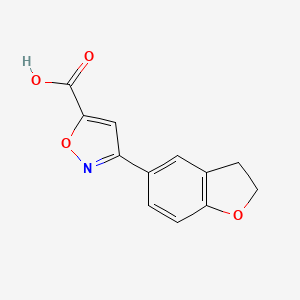 molecular formula C12H9NO4 B1419014 3-(2,3-Dihydro-1-benzofuran-5-yl)-1,2-oxazole-5-carboxylic acid CAS No. 1157546-45-6