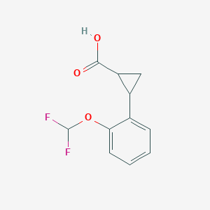 molecular formula C11H10F2O3 B1419016 2-[2-(Difluoromethoxy)phenyl]cyclopropane-1-carboxylic acid CAS No. 1157139-29-1