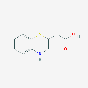 molecular formula C10H11NO2S B1419020 2-(3,4-dihydro-2H-1,4-benzothiazin-2-yl)acetic acid CAS No. 1087792-24-2