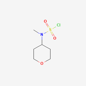B1419022 N-methyl-N-(oxan-4-yl)sulfamoyl chloride CAS No. 1155583-96-2