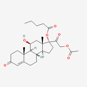 molecular formula C28H40O7 B1419037 11beta,17,21-Trihydroxypregn-4-ene-3,20-dione 21-acetate 17-valerate CAS No. 81456-46-4