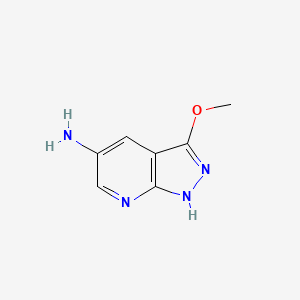 molecular formula C7H8N4O B1419045 3-甲氧基-1H-吡唑并[3,4-B]吡啶-5-胺 CAS No. 1186609-65-3