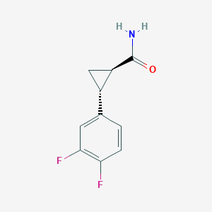 molecular formula C10H9F2NO B1419054 (1R,2R)-2-(3,4-Difluorophenyl)cyclopropanecarboxamide CAS No. 1006376-62-0