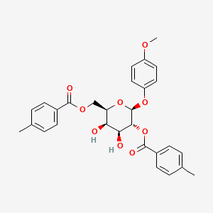 molecular formula C29H30O9 B1419057 4-Methoxyphenyl 2,6-Bis-O-(4-methylbenzoyl)-beta-D-galactopyranoside CAS No. 1820570-59-9
