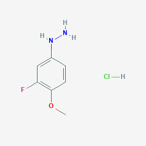 molecular formula C7H10ClFN2O B1419062 (3-Fluoro-4-methoxy-phenyl) hydrazine hydrochloride CAS No. 220527-84-4