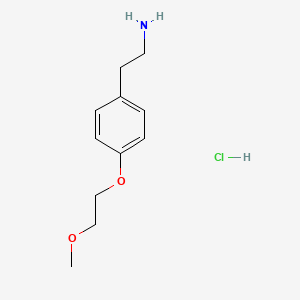 molecular formula C11H18ClNO2 B1419064 {2-[4-(2-Methoxyethoxy)phenyl]ethyl}amine hydrochloride CAS No. 1201633-53-5