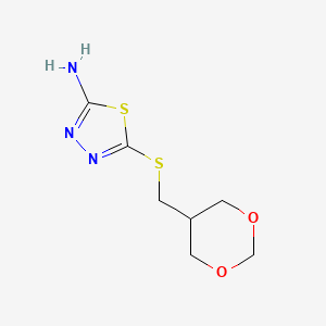 molecular formula C7H11N3O2S2 B1419088 5-[(1,3-Dioxan-5-ylmethyl)thio]-1,3,4-thiadiazol-2-amine CAS No. 1192805-85-8