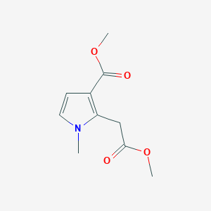 molecular formula C10H13NO4 B1419090 methyl 2-(2-methoxy-2-oxoethyl)-1-methyl-1H-pyrrole-3-carboxylate CAS No. 871819-39-5