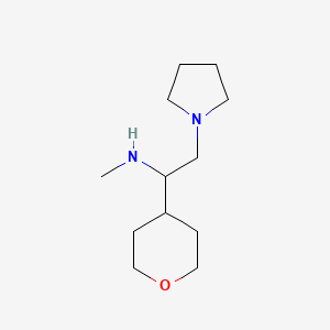 molecular formula C12H24N2O B1419132 Methyl-[2-pyrrolidin-1-yl-1-(tetrahydro-pyran-4-yl)-ethyl]-amine CAS No. 885951-13-3