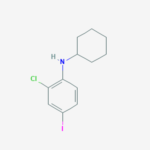 molecular formula C12H15ClIN B1419135 2-chloro-N-cyclohexyl-4-iodoaniline CAS No. 1157140-88-9