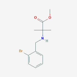 molecular formula C12H16BrNO2 B1419139 Methyl 2-{[(2-bromophenyl)methyl]amino}-2-methylpropanoate CAS No. 1157814-88-4