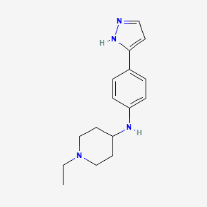 molecular formula C16H22N4 B1419151 1-ethyl-N-[4-(1H-pyrazol-3-yl)phenyl]piperidin-4-amine CAS No. 1157180-61-4