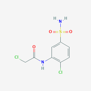 molecular formula C8H8Cl2N2O3S B1419163 2-chloro-N-(2-chloro-5-sulfamoylphenyl)acetamide CAS No. 1154121-22-8